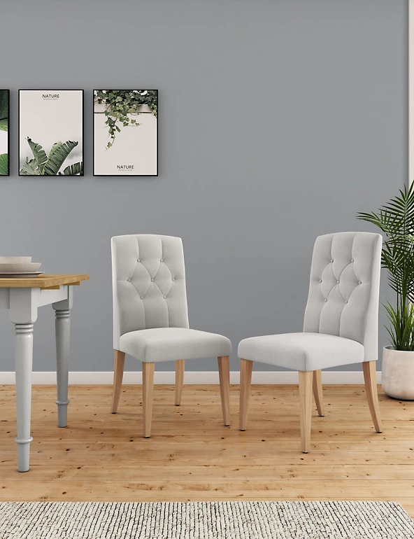 Dining Tables & Chairs Set Of 2 Button Back Dining Chairs