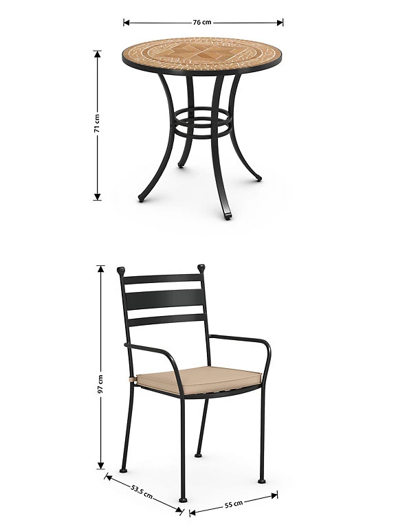 Garden Furniture Madeira 2 Seater Bistro Table & Chairs 6 Garden Furniture Madeira 2 Seater Bistro Table & Chairs - Image 6