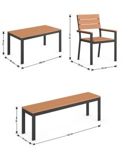 Garden Furniture Porto 6 Seater Dining Table With Benches -Dining Room Furniture Sales CL 05 T65 9720E T0 X EC 6