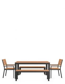 Garden Furniture Porto 6 Seater Dining Table With Benches