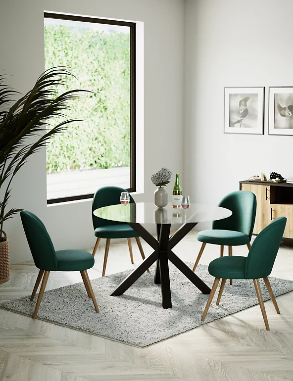 Dining Tables & Chairs Colby Dark Round Glass Table