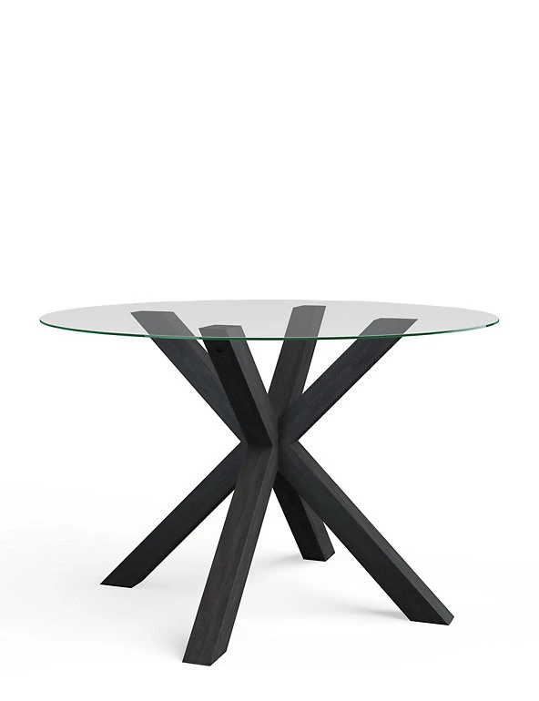 Dining Tables & Chairs Colby Dark Round Glass Table 3 Dining Tables & Chairs Colby Dark Round Glass Table - Image 3
