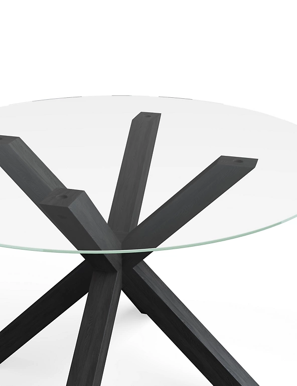 Dining Tables & Chairs Colby Dark Round Glass Table 4 Dining Tables & Chairs Colby Dark Round Glass Table - Image 4